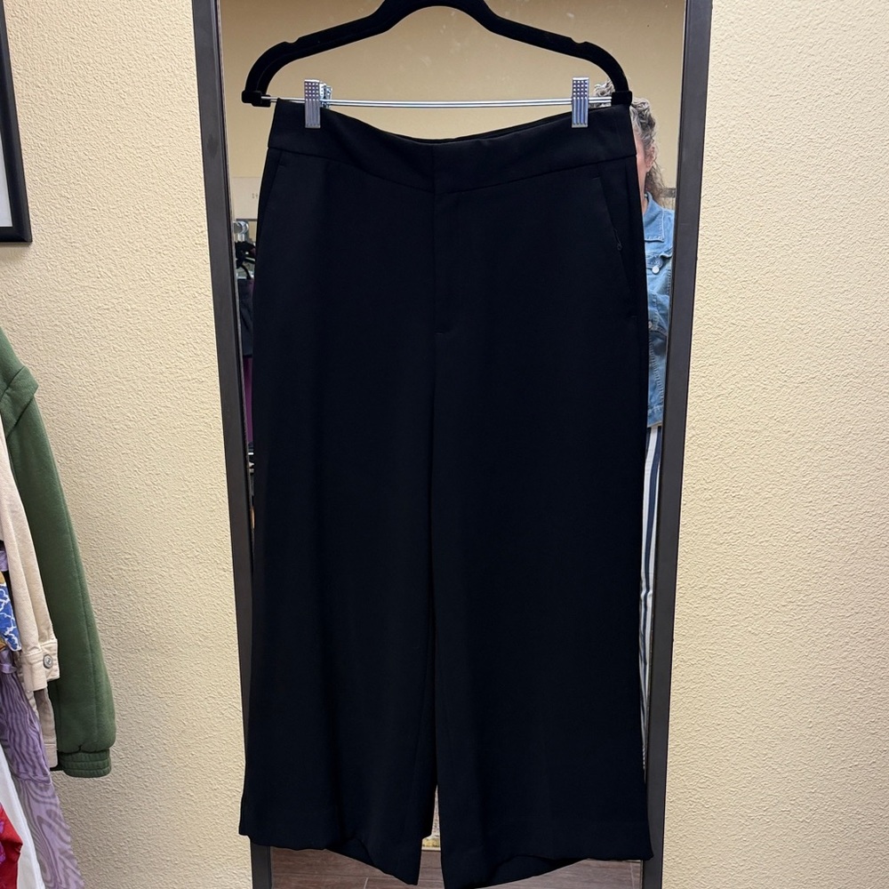 Banana Republic Black Wide-Leg Dress Trousers
